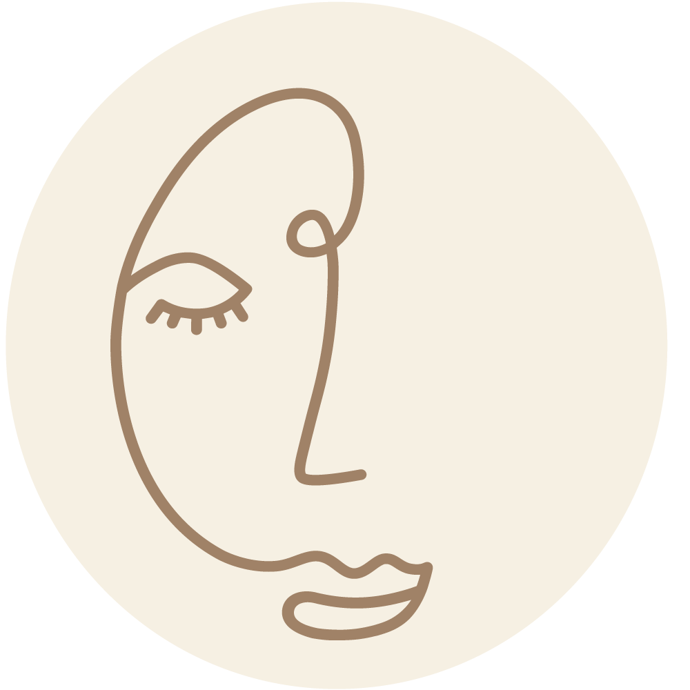Bildmarken Logo Lina Cosmetics mit Gesicht als Logo